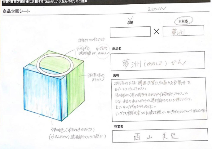 学生の細かい商品スケッチ