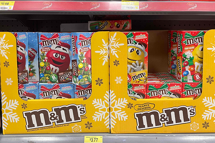 m&m'sのクリスマス用パッケージ