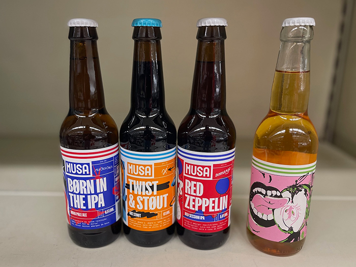 「MUSA」のビールとハードサイダー(右端)(筆者撮影)