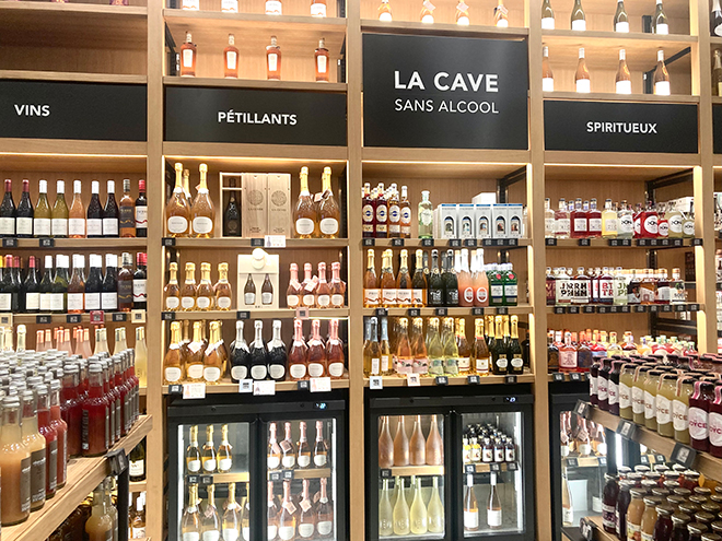 フランスのノンアルコール飲料の売り場