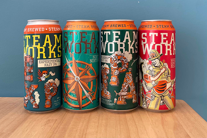 Steamworks Brewing Co.のクラフトビールのパッケージ
