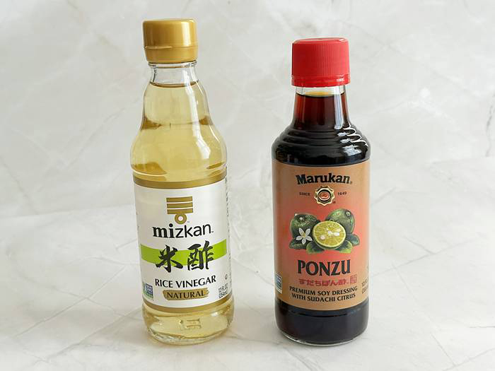 ミツカンの米酢とマルカンのスダチポン酢
