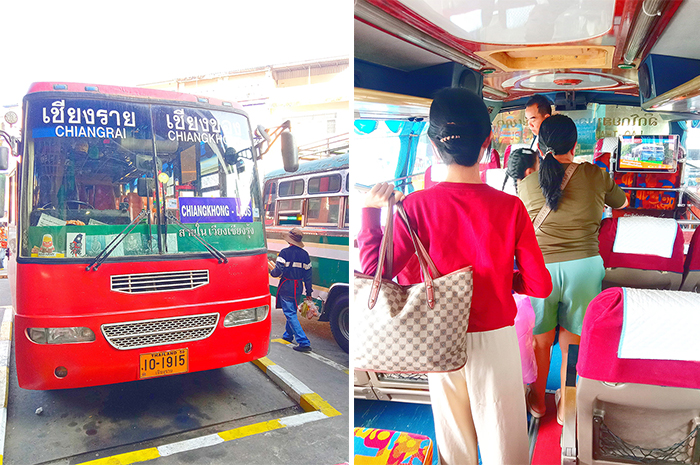 ラオスへ向かう国際バス