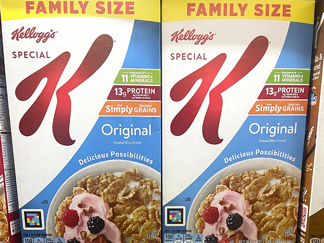 ケロッグ社のシリアルのパッケージ