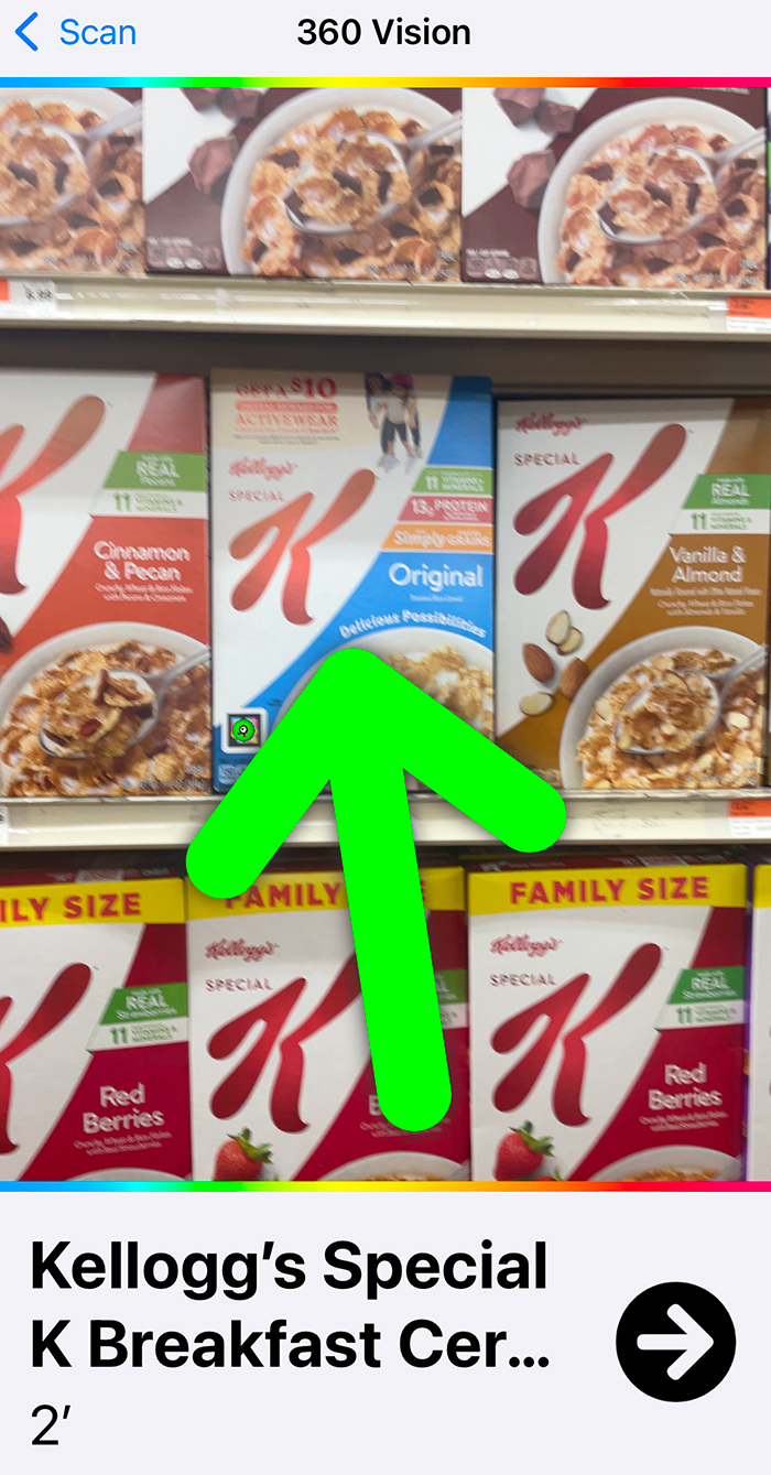 アプリで読み取ると音で方角を教えてくれる。