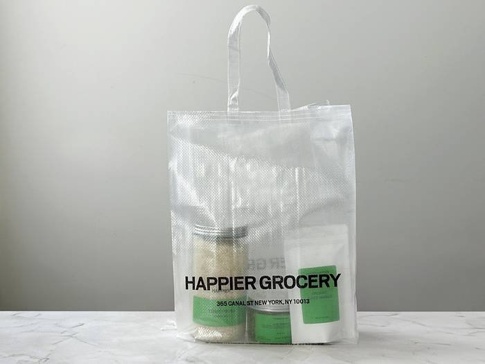 「Happier Grocery」のオリジナルのショッピングバッグ