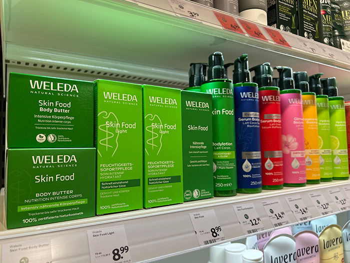 Weledaの商品棚