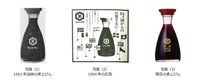 キッコーマン しょうゆ 卓上びん1961年(立体商標登録)(キッコーマン株式会社ホームページより)