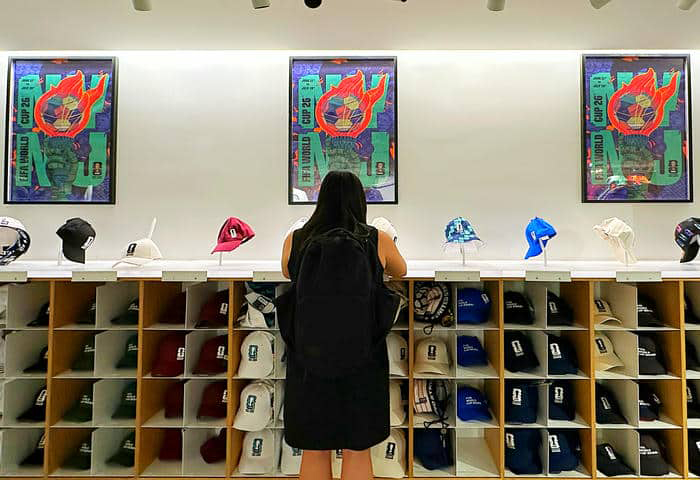 FIFAワールドカップ公式ストアの店内の様子