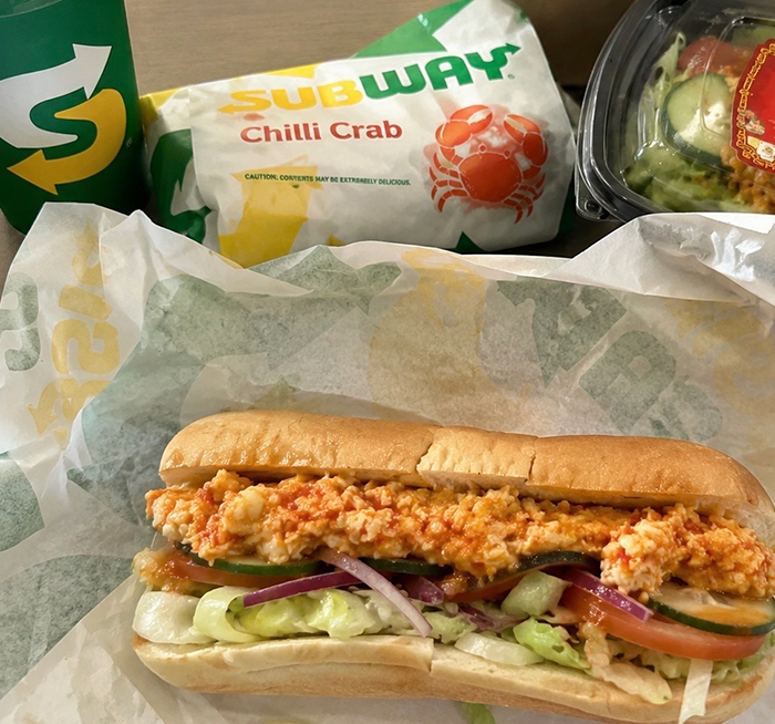 Chilli Crab Sub(チリクラブサブ)、Black Pepper Crab Sub(ブラックペッパークラブサブ)